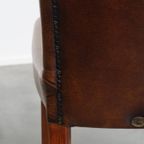 Set Van 6 Comfortabele, Statige Eetkamerstoelen Van Schapenleer thumbnail 14