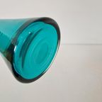 Vintage Aqua Blauwe Glazen Vaas thumbnail 3