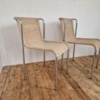 2 Vintage Bauhaus Stijl Koordstoelen Design Buisframe thumbnail 4