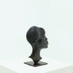 Modernist Solid Bronze Sculpture African Woman 1950S thumbnail 4