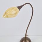 Vintage Art Deco Bureaulamp Koper Glas ‘50 Flex Neck Lamp thumbnail 11