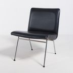 Danish Architectural Chair In Black Vinyl From 1960’s thumbnail 4