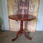 Klassieke Engelse Til Top Bijzettafel, Wijntafel, Whiskey Tafel, Afm, 75x75cm En 75cm Hoog. thumbnail 2