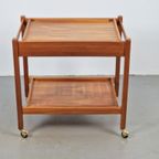 Vintage Erik Gustafsson Bar Cart Pine Wood Zweden 60 Barcart thumbnail 5