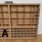 Brocante, Bruine Antieke Houten Letterbak, Wanddecoratie A thumbnail 2