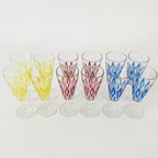 Set Vintage Vmc France Reims Champagne Glazen Harlequin 1960’s thumbnail 4