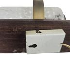 Vintage Wandlamp - Gesatineerd Glas - Messing - Teak - Scandinavisch - 60'S thumbnail 7
