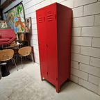Brandweer Rode Lockerkast Vintage Kledingkast Wandkast thumbnail 6