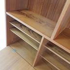 Vintage Deense Boekenkast Met Klep Teak Fineer thumbnail 3