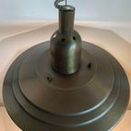 Vintage Verstelbare Octagon Massive Glazen Plafondlamp (geborsteld Messing) thumbnail 4