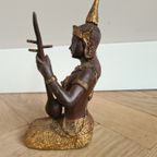 Brons Beeldje Van Een Thaise Muzikant thumbnail 6