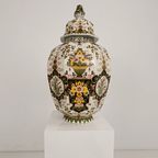 Makkum Tichelaar Lidded Pot, Hand-painted Porcelain – Dutch thumbnail 2