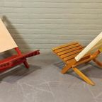 Set Van 2 Hout En Canvas Strandstoelen thumbnail 2