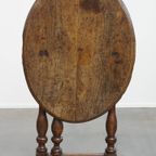 Waanzinnige En Unieke Vroeg 17e -eeuwse Antieke Klaptafel/bijzettafel Met Een Prachtig Patina thumbnail 5