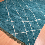 HKLIVING Handgeknoopt Wollen Vloerkleed Turquoise thumbnail 7