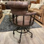 Showroommodel: Stoere Industriële Chesterfield Bureaustoel Vintage Bruin Captainchair thumbnail 4