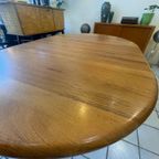 Vintage Deens Design Eettafel Ovaal/Rond, Massief Teak, Verlengbaar thumbnail 17