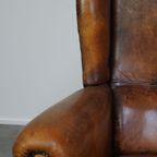 Comfortabele Schapenleren Oorfauteuil Met Een Prachtige Vintage Uitstraling thumbnail 12