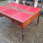 Antiek Dubbelzijdig Schrijftafel, Partner Bureau, Bureau Me thumbnail 6