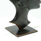 Modernist Solid Bronze Sculpture African Woman 1950S thumbnail 7