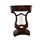 Klassieke Stijl Bijzettafel Met Lade Op Harp Voet, Jaren 70 thumbnail 2