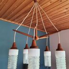 Plafondlamp Teakhout En Melkglas thumbnail 4