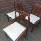 3 Vintage Eiken Houten Stoelen Organisch Jaren 70. thumbnail 3