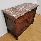 Vintage Frans Dressoir Commode, Ladekast Badkamermeubel Met Marmer Blad 201 thumbnail 12