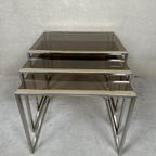 Hollywood Regency ‘nesting Tables’ – Zilver/goud thumbnail 3