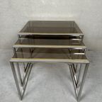 Hollywood Regency ‘Nesting Tables’ – Zilver/Goud thumbnail 3