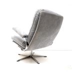 Vintage Fauteuil Met Grijs Suède Bekleding Gemaakt In De Jaren '70 thumbnail 4