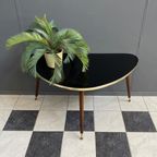 Black Glass Coffee Table Kidneyshape 1960S thumbnail 3