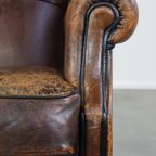 Karakteristieke En Comfortabele Schapenleren Oorfauteuil Met Een Prachtig Patina thumbnail 11