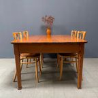 Antieke Pitch Pine Stoffen Tafel Met Twee Laden thumbnail 4