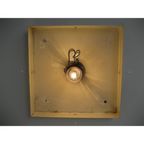 Vintage Plafondlamp, Plafonnière Met Kunststof Platen In Verchroomde Profielen 46 X 46 Cm, Jaren thumbnail 13