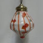 Art Deco Hanglamp Met Gehoekte Glazen Kap thumbnail 4