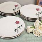 Vintage Borden (20 Cm) Bareuther Waldsassen Roze Roos (9X) thumbnail 6