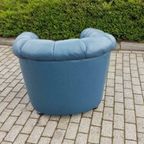 Vintage Leren Club Seat Chesterfield Look Blauw thumbnail 2