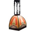 Grote Art Deco Antieke Amsterdamse School Hanglamp, Jaren '20 thumbnail 2