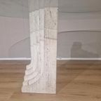 Travertine Eettafel- Vintage - Glas - Design - 70'S thumbnail 7