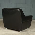 Vintage Lederen Fauteuil – Zwart – Jaren 70 thumbnail 11
