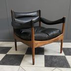 Kristian Vedel Rosewood & Leather ‘Modus’ Lounge Chair For Søren Willadsen Incl Ottoman thumbnail 3