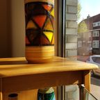 Mid-century Pattern Vetrata Vases And Bowls By Aldo Londi For Bitossi Italy. Black, Blue, Orange thumbnail 5