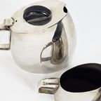 Art Deco Stijl - Bauhaus - Koffie/Thee Set. (4) - Metaal - Chroom - Zilver - Bakeliet - 2E Kwart thumbnail 11