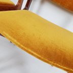Vintage Deense Stoelen | 6 Oker Gele Stoelen Teak Danish thumbnail 11