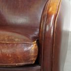 Subtiele Schapenleren Armchair Met Een Mooie Afwerking En Een Goed Patina thumbnail 10