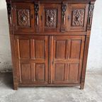 Antique Carved Wood Cabinet thumbnail 15