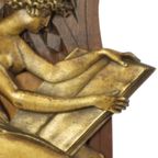 Antieke Griekse Godin Plaque Bas Reliëf Neogotiek Revival 29cm thumbnail 12
