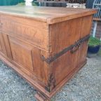 Oude Dekenkist, Opbergkist, Afm. 138x70m En 69cm Hoog. thumbnail 3