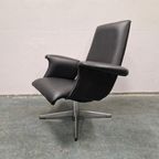 Goldsiegel Vintage Draaifauteuil Zwarte Draaistoel Jare 60 thumbnail 3